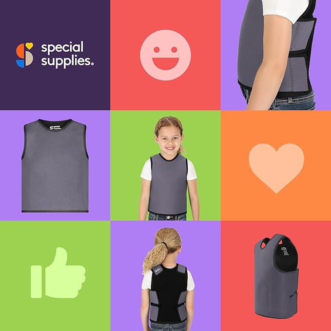 Special Supplies Sensory Compression Vest Deep Pressure Comfort (Grey, X-Small)