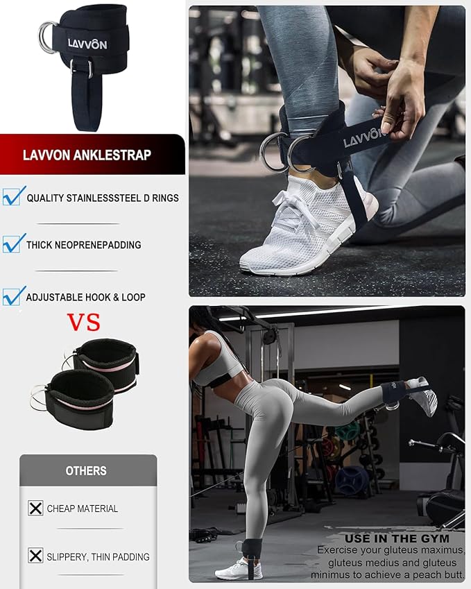 7Pcs-Barbell Pad Set for Hip Thrust - Squat Pad, Bench Press Workout Foam Weight Lifting Bar Cushion,Gym Accessories for Women with Bar Bad,with Gym Ankle Straps,Hip Resistance Bands,Lifting Strap