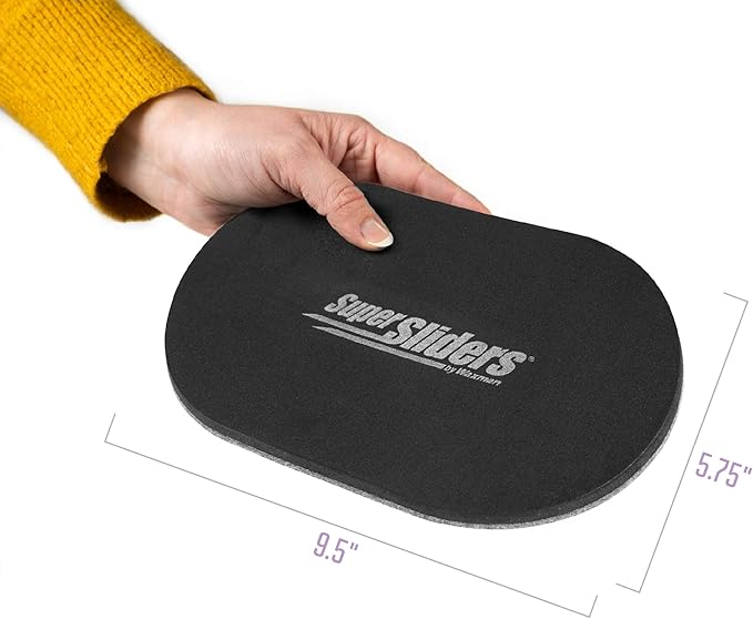 Super Sliders 5-3/4" x 9-1/2" XL Oval Reusable Felt Furniture Sliders for Hard Surfaces, Anti-Slip Protective Furniture Moving Pads for Beds, Sofas, Dressers, Set of 4, Black