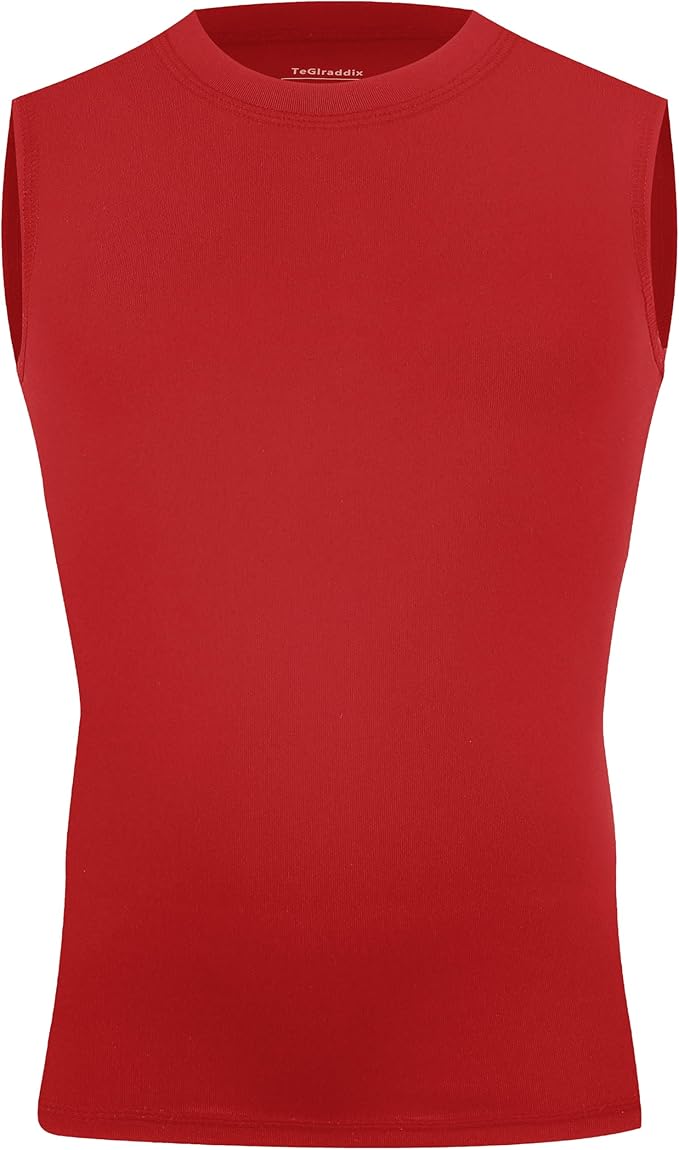 Youth Boy Girls Sleeveless Compression Shirt Kid Athletic Tank Top Quick Dry Basketball Football Undershirt