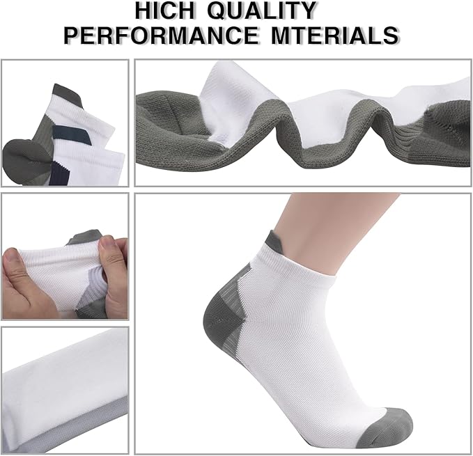 Copper Compression Socks Women and Men 6 Pairs - Circulation Arch Support Plantar Fasciitis Running Ankle Socks