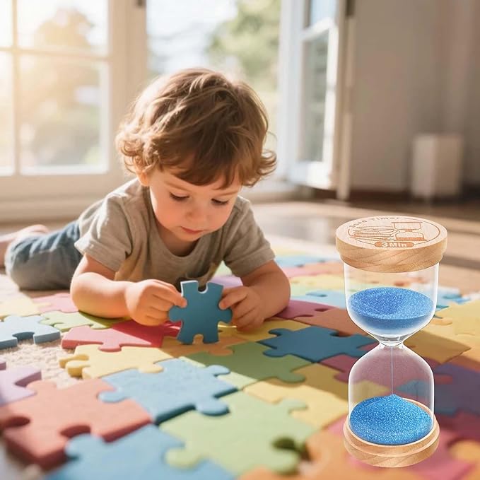 30 Minute Sand Timer Hourglass, Beech Wood Hourglass Sand Clock, Small Blue Wooden 30 Min Hour Glass, Sandglass, Reloj De Arenai, Classroom, Game, Kitchen, Home, Office, Decorative