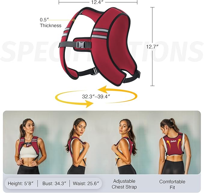 ZELUS Weighted Vest, Washable Z-Fit Soft Iron Weighted Vest for Women and Men, 5/10/15 lb Weight Vest with Reflective Strips & Adjustable Straps, Ultra Thin Weight Vest for Gym Strength Training