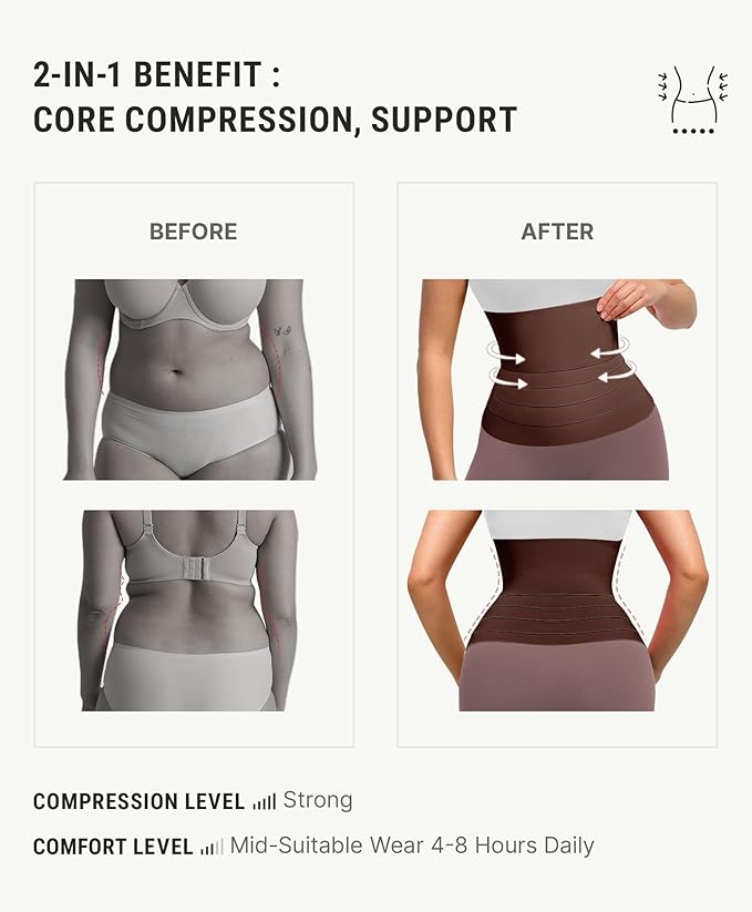 FeelinGirl Waist Trainer for Women Bandage Wrap Trimmer Belt Long Torso Tummy Wraps Belly Body Shaper Waist Trimmer Belt