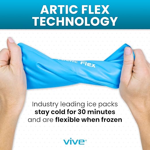 Vive Knee Ice Pack Wrap (2 Pack) - Cold/Hot Gel Compression Brace - Heat Support Strap for Arthritis Pain, Tendonitis, ACL, MCL Injury, Osteoarthritis, Women, Men, Meniscus Patella Surgery