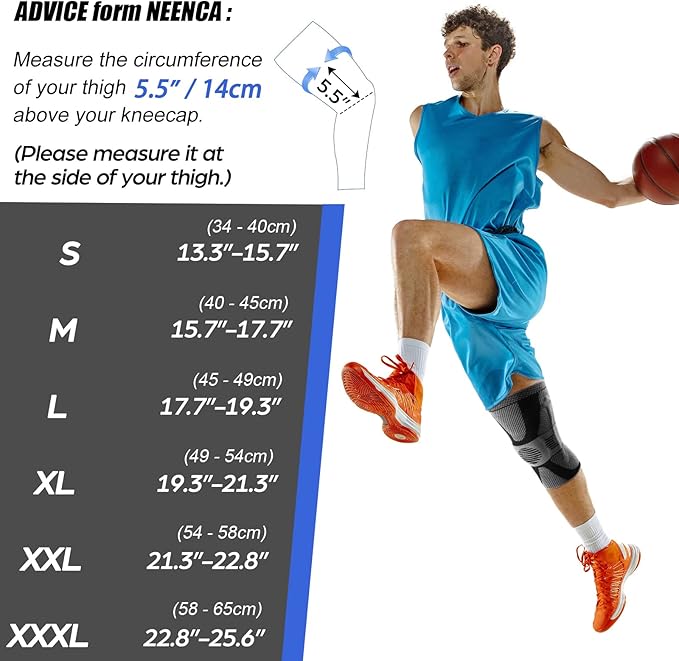 NEENCA Professional Knee Brace for Pain Relief, Medical Knee Compression Sleeve, Knee Support with Horizontal Knit Tech for Meniscus Tear, ACL, Arthritis, Joint Pain, Runner, Workout