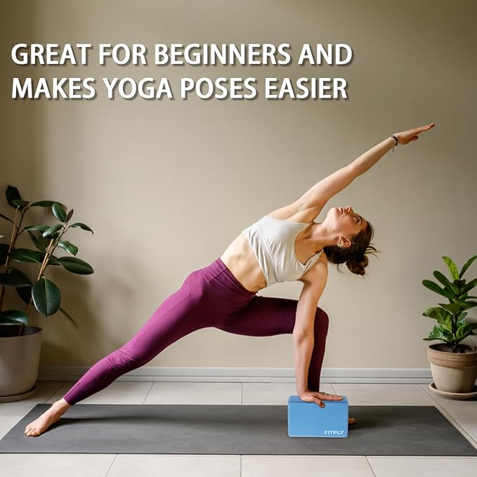 Yoga Blocks 2 Pack - Non-Slip Yoga Brick & Foam Blocks Yoga Set, High-Density Pilates Block for Stretching, Meditation, and Exercise Blocks Foam, Ideal for Deep Poses