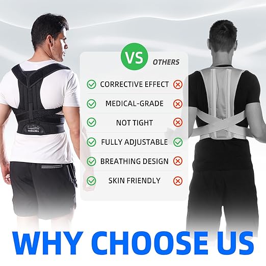 IYDoaMea Posture Corrector for Women and Men ( Order A Size Up ) Upgraded Back Brace Support, Adjustable Shoulder Straightener for Improving Back Posture, Relief for Upper and Lower Back, Lumbar, Neck, Shoulder Pain (S(27.5~33.4))