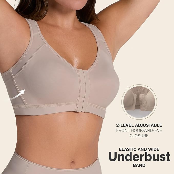 Leonisa Multi-Functional – Posture Corrector Bra Wireless Front Closure Bra for Women Full Coverage