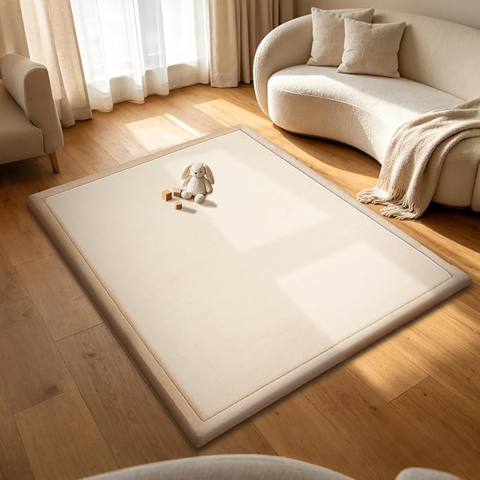 RONGFA Baby Play Mat for Floor,1.3" Thick Elasti-Foam Playpen Mat for Tummy Time, Easy Care with Non-Slip Cushioned for Infant,Kids and Toddler Crawling