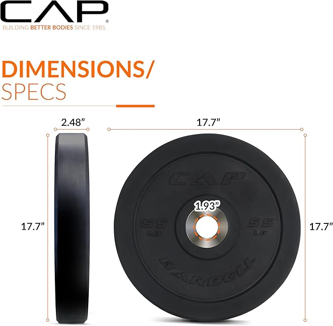 CAP Barbell Rubber Olympic Bumper Plate | Multiple Options/Colors