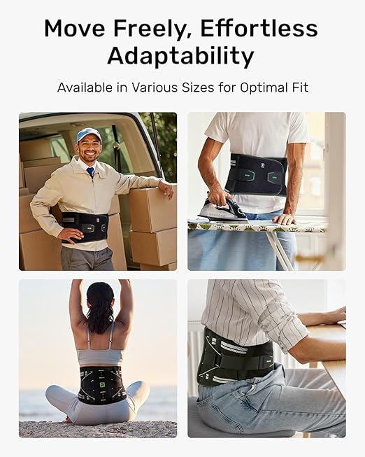 Rakiie Back Brace for Lower Back Pain Relief for Women Men, Elastic Back Support Belt with 8 Stays for Lfting at Work, Breathable Soft Lumbar Support with Removable 3D Compression Pad, Green Size XXL