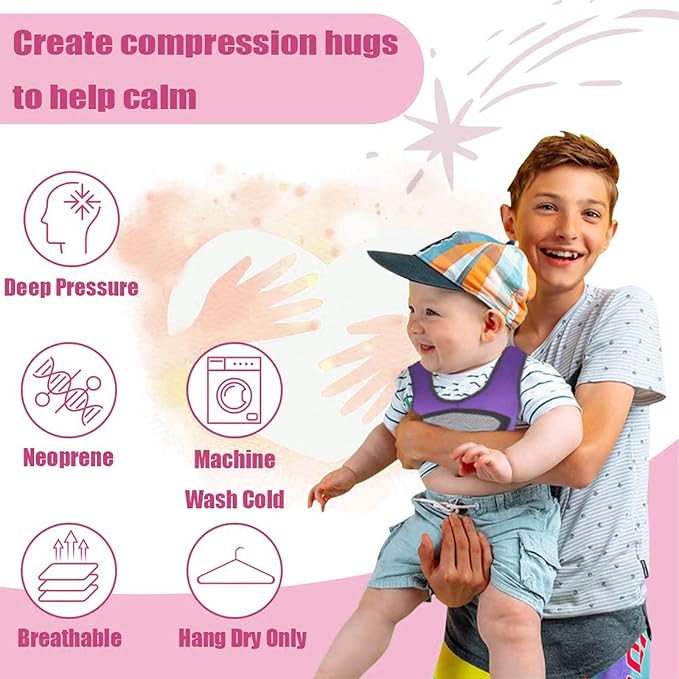 Compression Vest for Kids-Weighted, Weighted Vest for Kids Including 6 Removable Weights, (X-Small, Ages 1 to 3)