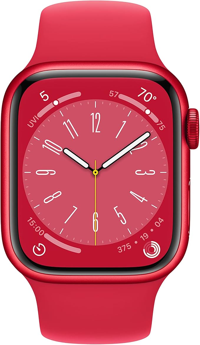 Apple Watch Series 8 [GPS + Cellular, 41mm] - Red Aluminum Case with Red Sport Band, S/M (Renewed)