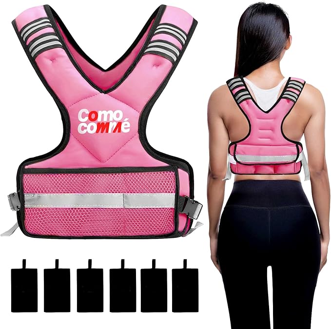 Adjustable Weighted Vest for Men Women, 4-10lb/12-18lb/20-32lb Vest with 6 Ironsand for Weights Running Workout and Training, Adjustable Body Weight Vest Exercise Set for Running, Walking