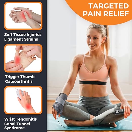 Electric Thumb & Wrist Heating Pad for Hand Arthritis with 3 Heat & 5 Timer Settings, Heated Wrist Wrap for Carpal Tunnel Syndromes, Tendonitis Left/Right Hand Pain Relief(L)
