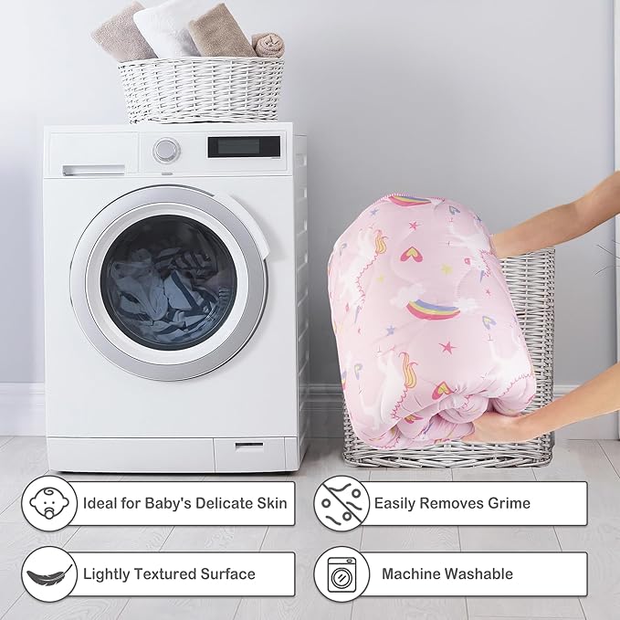 Viviland Baby Play Mat 50" x 50", Extra Thick Big Baby Mat for Baby/Toddler, Non-Slip & Machine Washable (Pink Unicorn)