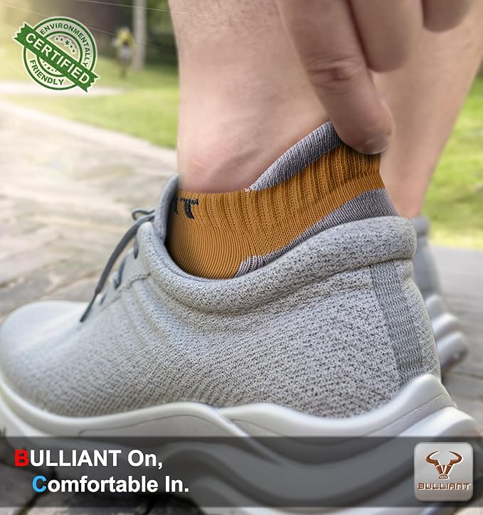 BULLIANT Men Running Socks,Active Ankle Socks No Show For Men With Cushioned Footbed Arch Support Breathable Wicking