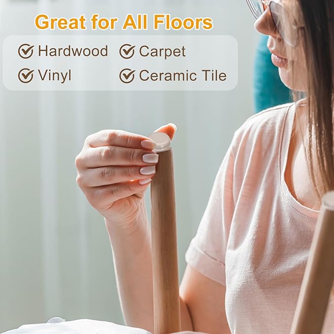 uxcell Furniture Sliders, 4Pcs 1 1/4" - Plastic Self-Adhesive Round Sliding Pads, Chair Glides for Carpeted Tile Vinyl Hardwood Floors (Grey)