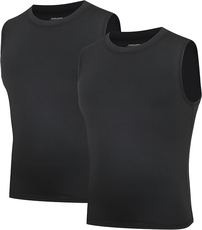 Youth Boy Girls Sleeveless Compression Shirt Kid Athletic Tank Top Quick Dry Basketball Football Undershirt