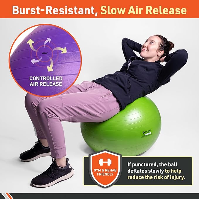 Body Sport Slow Release Pregnancy Exercise Ball with Pump for Home & Gym - Exercise Equipment for Yoga, Pilates, Stability, Pregnancy, and Core Training