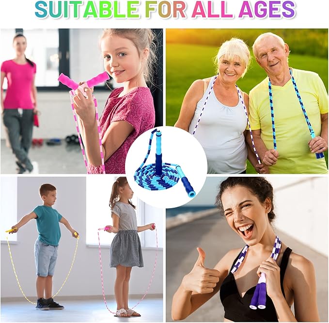 Yunsailing 20 Pack Jump Ropes for Adults Kids, 9.2 ft Adjustable Length Free Segmented Skipping Rope Bulk for Field Day Game, Soft Beaded Jumping Ropes for Women Men Exercise Weight Loss