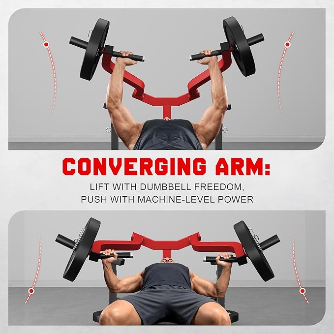 Chest Press Machine, Z1-PRO Weight Bench Press Machine with Independent Arms, Adjustable Flat Incline Bench Press for Chest, AB Workout Home Gym Equipment