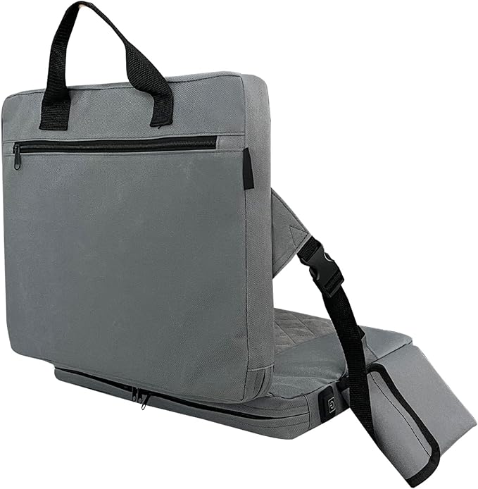 Heated Stadium Seats for Bleachers,Foldable Heated Seat Cushion,Portable Seat Pad,USB Powered Great for Outdoor Sports,Concerts,Camping (No Power Bank) (Grey)