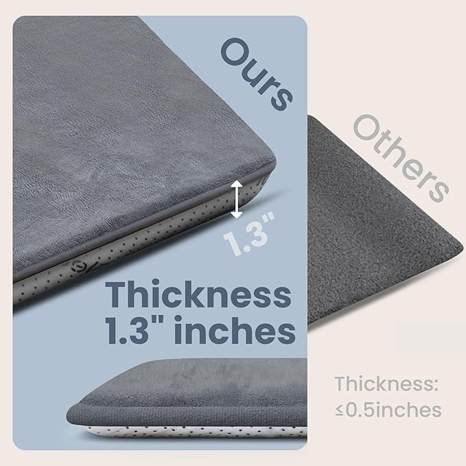 Huloo Sleep Baby Play Mat for Floor,1.3" Thick Elasti-Foam 74"×50" Playpen Mat, Non-Toxic Certified Water-Repellent Coral Velvet, Non-Slip Safe Crawling Mat for Tummy Time, Toddler & Infant (Dark Grey)