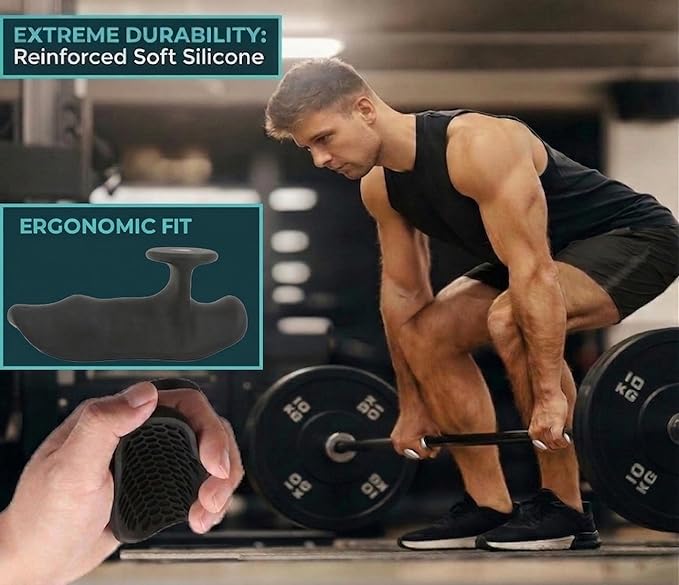 NEW: Gecko Lift Magnetic Weight Lifting Grips, Rubber Ergonomic Palm Protectors with Quick-Release Feature, for Deadlifts, Rows, Bodybuilding