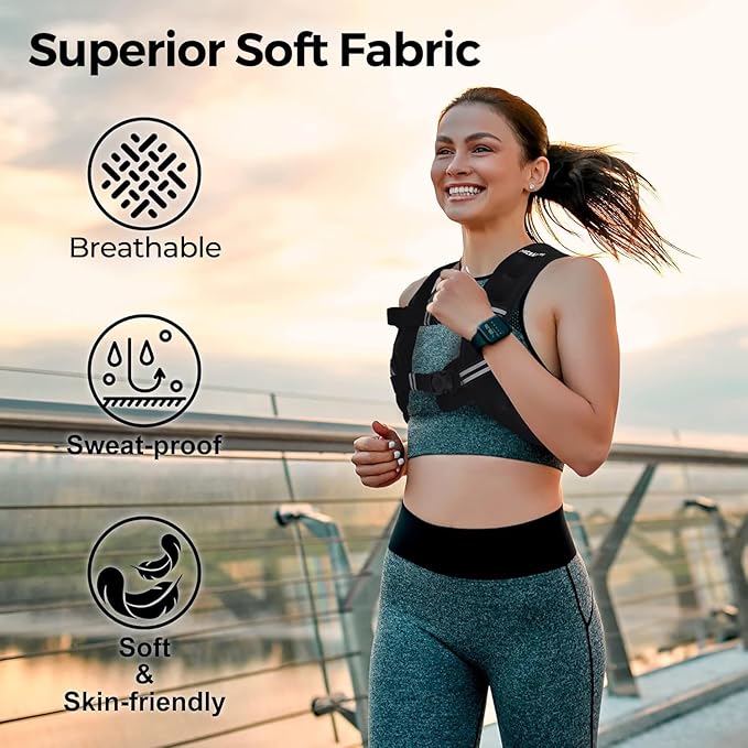 PACEARTH Weighted Vest,6lb/8lb/10lb/12lb/16lb/20lb/25lb/30lb Weight Vest with Reflective Stripe, Body Weight Vests for Women, Men, Weight Loss Workout, Strength Training, Running, Walking, Jogging