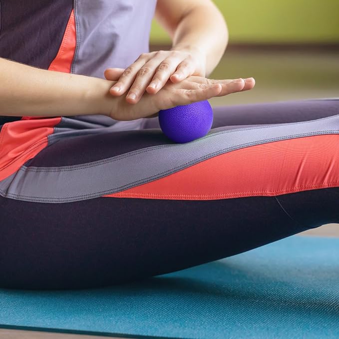 2-Pack Firm Lacrosse Massage Balls- for Deep Tissue, Trigger Point & Myofascial Release Therapy, Relieve Muscle Knots (Rose red&Purple)