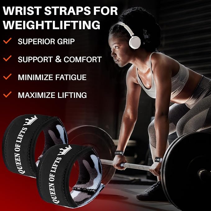 TECEUM Lifting Straps for Weightlifting Gym Strength Training - Wrist Straps with Neoprene Padded Cotton - Men & Women – Ideal for Powerlifting, Bodybuilding & Deadlifts