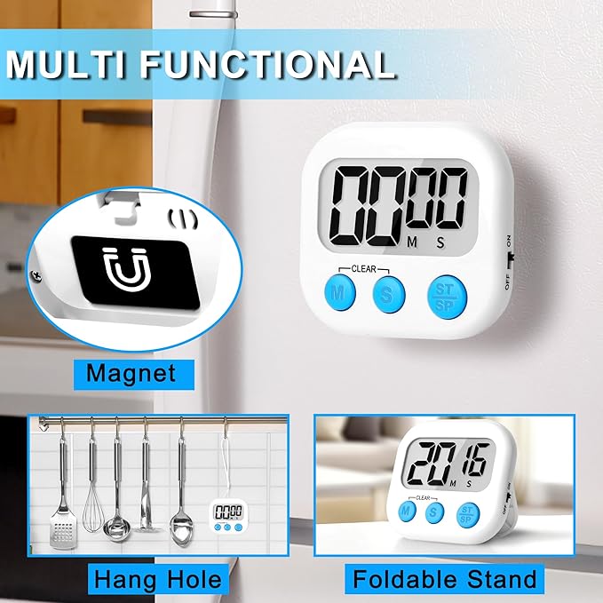 ZILLEEN Classroom Timer for Kids Teachers 4 Pack Digital Timers, White