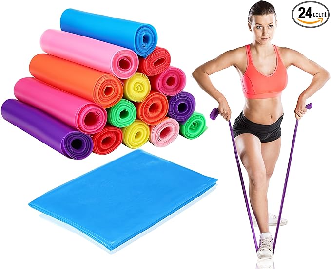 Sratte Resistance Band Bulk Elastic Exercise Workout Stretch Bands for Exercise, Portable Skin Friendly Elastic for Home Workout, Strength Training, Yoga, Pilates, Rehab