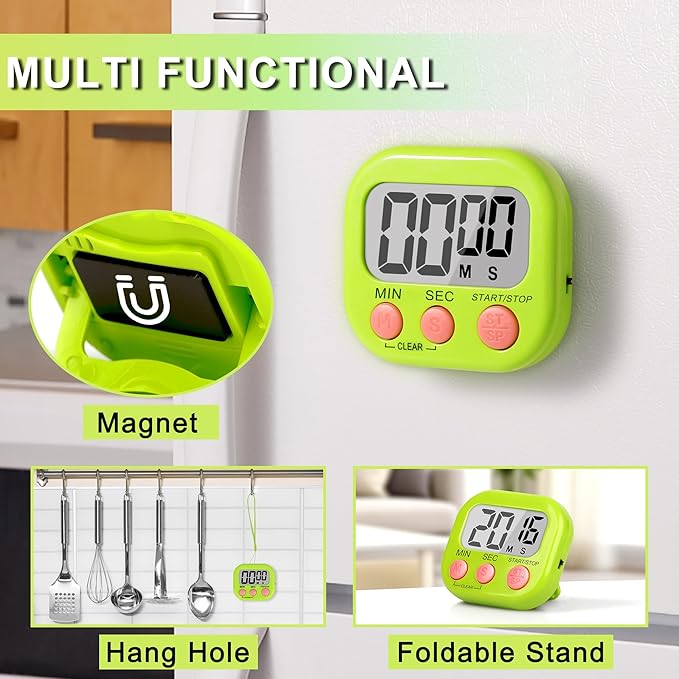 ZILLEEN Classroom Timer for Kids Teachers 2 Pack Digital Tmers, Green