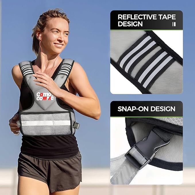 Adjustable Weighted Vest for Men Women, 4-10lb/12-18lb/20-32lb Vest with 6 Ironsand for Weights Running Workout and Training, Adjustable Body Weight Vest Exercise Set for Running, Walking