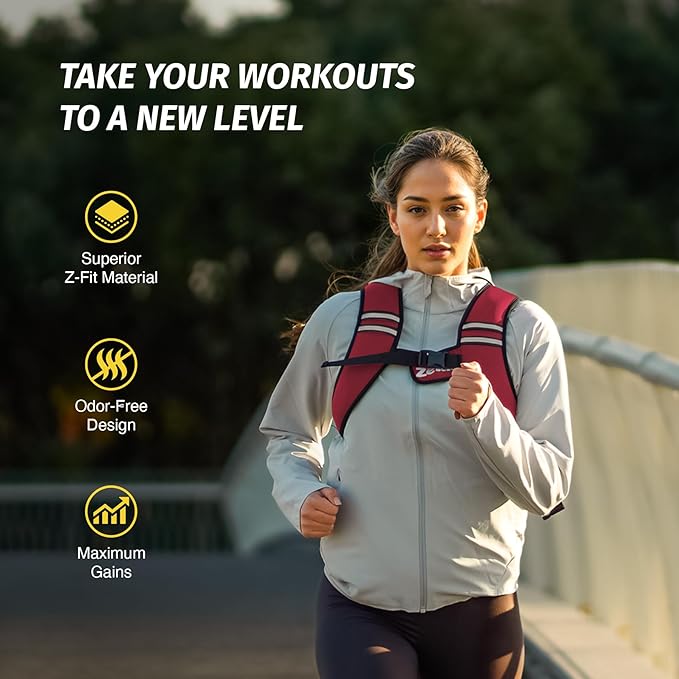 ZELUS Weighted Vest, Washable Z-Fit Soft Iron Weighted Vest for Women and Men, 5/10/15 lb Weight Vest with Reflective Strips & Adjustable Straps, Ultra Thin Weight Vest for Gym Strength Training