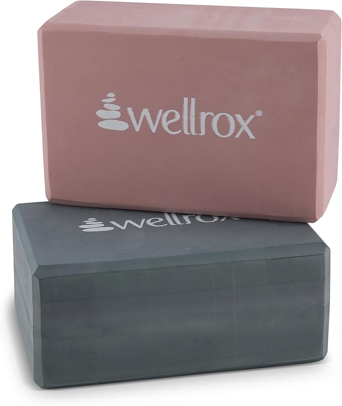 Wellrox Supportive Yoga Block Non-Slip EVA for Yoga, Pilates, Stretching, and Meditation (4"x6"x9")