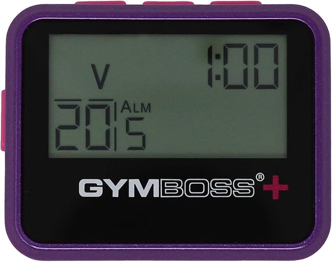 Gymboss Plus Interval Timer and Stopwatch and Gymboss Watchstrap - Bundle (Violet/Pink)