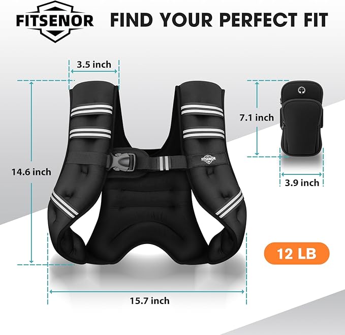 Weighted Vest for Women Walking, 6lb/8lb/12lb/16lb/20lb/30lb Strength Training Weight Vests with Phone Pocket, Comfortable Weighted Vest for Running Men, Rucking, Weight Loss, Gym Accessories