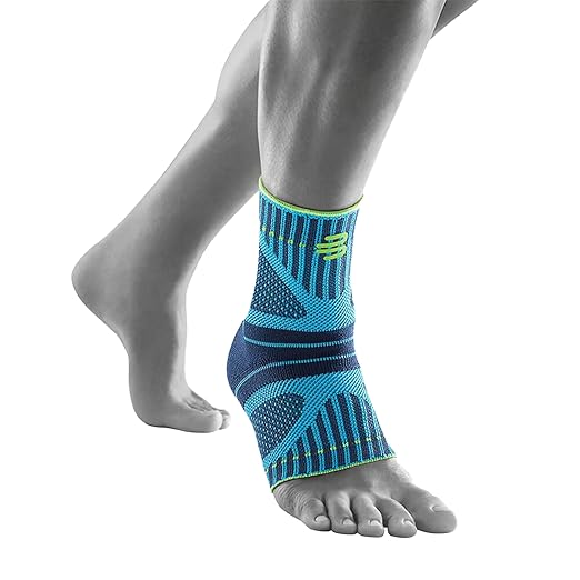 Bauerfeind Sports Ankle Support Dynamic - Ankle Compression Sleeve for Freedom of Movement - 3D AirKnit Fabric for Breathability - Premium Quality & Washable (L, Rivera)