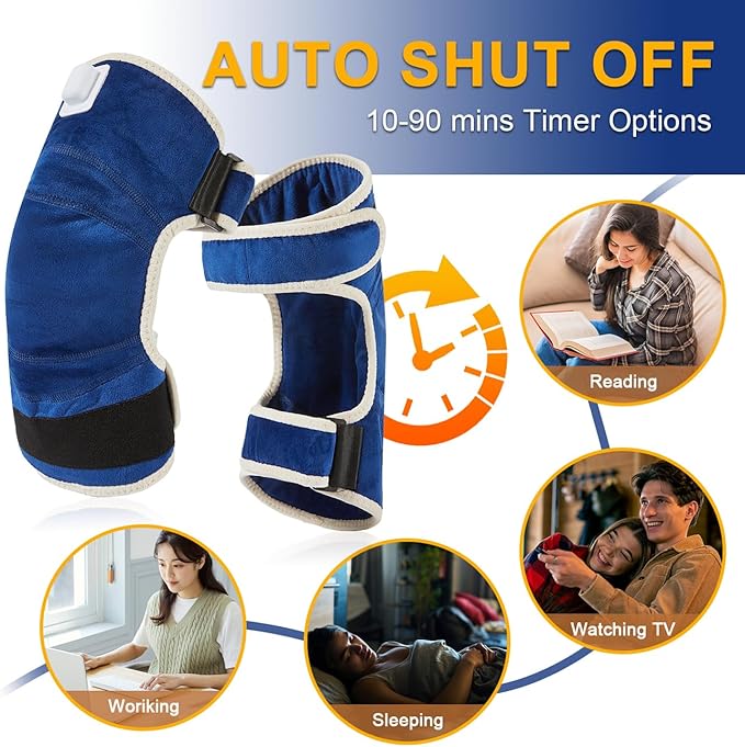 AOKESTE Knee Heating Pad for Pain Relief,Heating Pad for Knee for Aching,Heated Brace for Joint Pain, Soreness Swelling,Auto Shut Off,86℉~158℉ Adjustable Temp