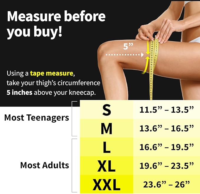POWERLIX Knee Compression Sleeve (Pair) - Best Knee Brace for Knee Pain for Men & Women – Knee Support for Running, Basketball, Volleyball, Weightlifting, Gym, Workout, Sports L (BLCK) (2P)