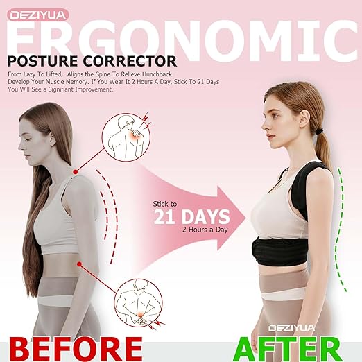Posture Corrector Back Brace for Women and Men, Shoulder Straightener, Adjustable Back Support Brace, Back Pain Relief – Slouching, Scoliosis, Hunchback, Hump, Thoracic, Spine Alignment – with Adjustable Shoulder Straps, Posture Support. Posture Correc...