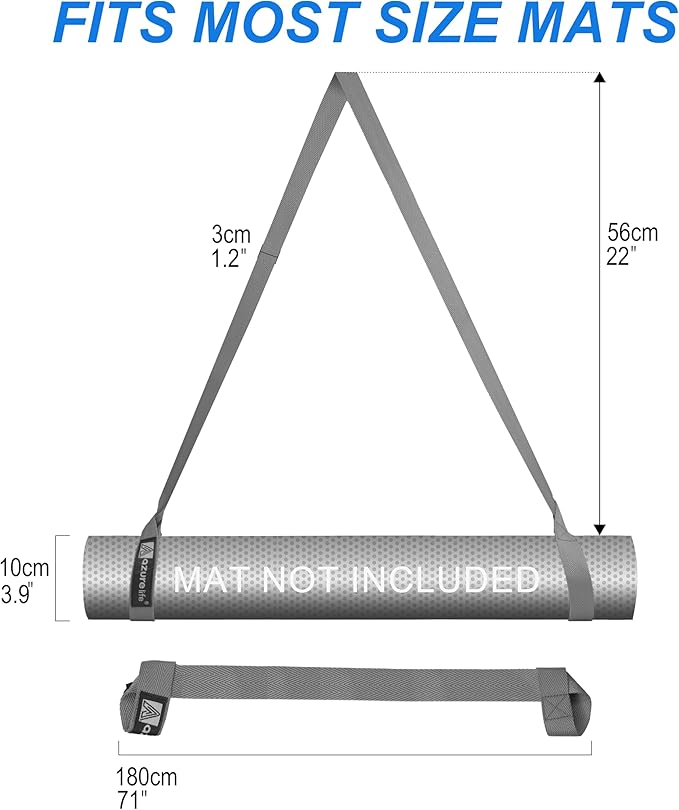 A AZURELIFE [MAT NOT Included] Yoga Mat Sling, Yoga Mat Straps for Carrying, Easy-Cinch Yoga Mat Holder Strap