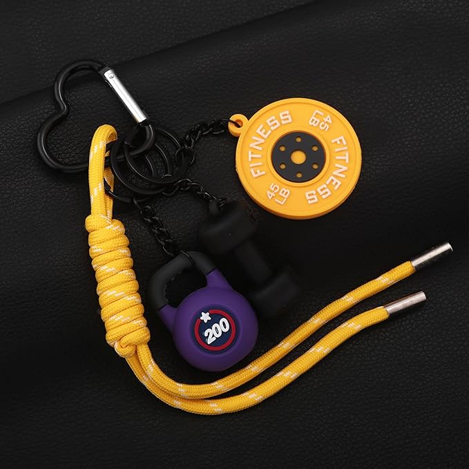 Gym Dumbbell Barbell Kettlebell Purse Keychain - Muscle Faith Cup Rope Gym Bag Handbags Purse Charms - Fitness Gift
