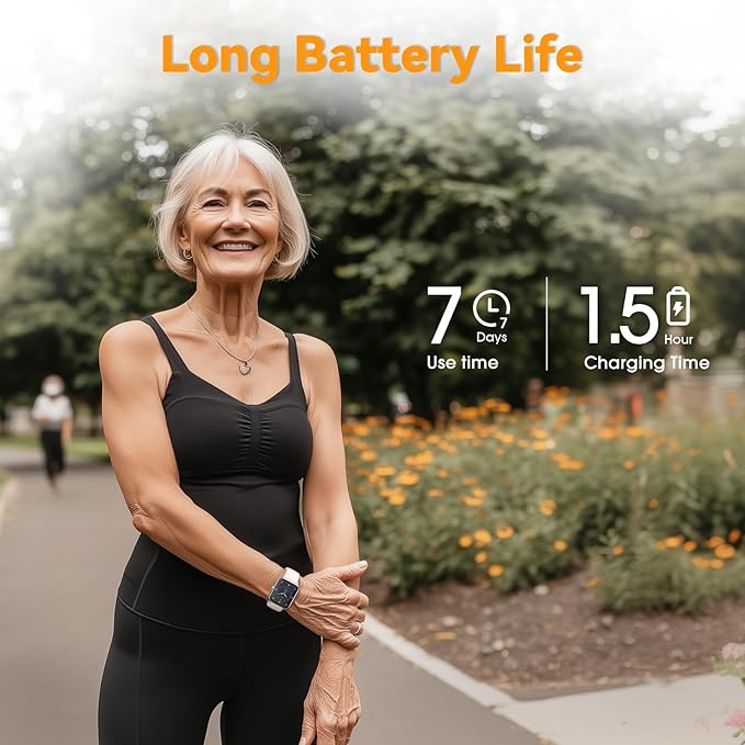 DAVIKO Pedometer Watch Senior Friendly No App/Phone Required,Waterproof Fitness Tracker Watch with Heart Rate Sleep Monitor Activity Tracker, Step Counter for Walking, Smart Watches for Women Men