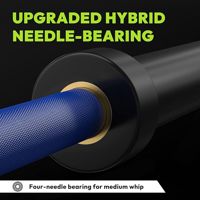 Olympic Barbell, 45lb 2-inch Weight Bar for Bench Press, 7ft Olympic Power Bar, 1000 lb/1500 lb High-Capacity, Hard Chrome, Knurled Grip, Strength Training Deadlift Weightlifting Squat