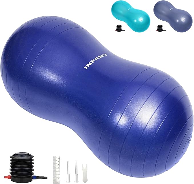 INPANY Peanut Ball - Exercise Ball for Labor Birthing, Anti-Burst Physical Therapy for Kids, Core Strength, Flexible Seating, Home & Gym Fintness, Sensory Chair Wiggle Seat for Girls and Boys
